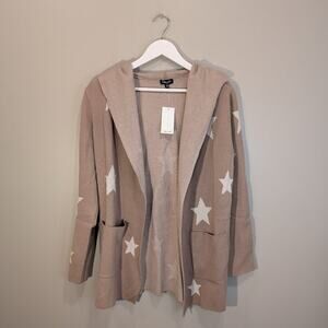 Splendid Scarlett Cardigan Latte Stars Lounge Layer Cozy Travel Weekend - Size S